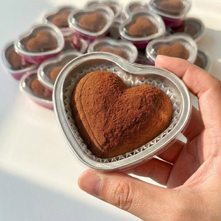 하트 두바이 쫀득쿠키 포장용기 60g 작은사이즈용 AK100H 발렌타인데이 하트 토치사용가능 크렘브륄레용기 디저트용기, 핑크, 10개