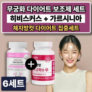 무궁 리얼 핏 무궁화핏 / 식약청인증 다이어트 보조제 가르시니아 단기간 체지방 감소 컷팅제, 6세트, 120정