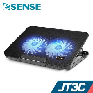 Esense E-C2 冷光雙風扇筆電散熱墊【JT3C】, 1個