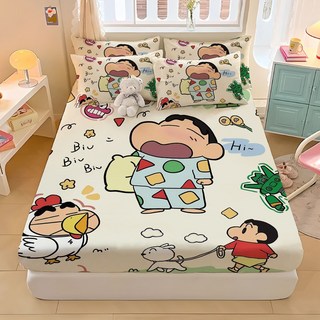 蠟筆小新床笠 單人床墊套 柔軟親膚 卡通印花 宿舍通用