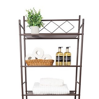 Oikes 台灣製豪華三層馬桶置物架 浴室收納架 防鏽烤漆 MIT 香檳銀/咖啡, 咖啡棕,超值組合:無痕貼+PP板*3, 1個