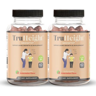 [본사] 트루하이트 그로스 키 즈 꿈 크는 어린이 성장기 영양제품 멀티비타민 수박맛 60구미 TruHeight, 2개, 60정
