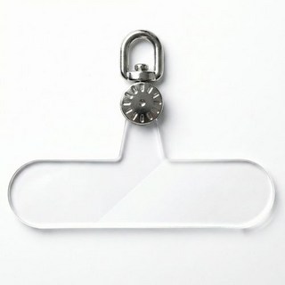 【Helena】360度可旋式手機墊片 手機夾片 吊繩掛片 超薄墊片 生活小物, 透明【銀扣】, 1個