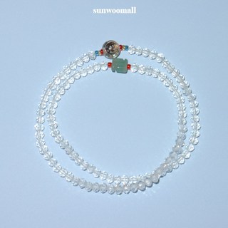 크리스탈 금장 만자 염주 투명 - 원석팔찌/108염주