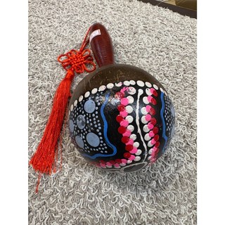 柚子樂器 手工彩繪椰殼沙錘 節奏打擊樂器, 1個, 小-款式2