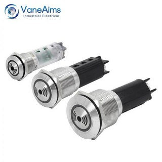 LED 플래시 알람 표시기 VaneAims 조명 신호 램프 금속 부저 DC 12V 24V AC 220V 22mm 방수, 1개