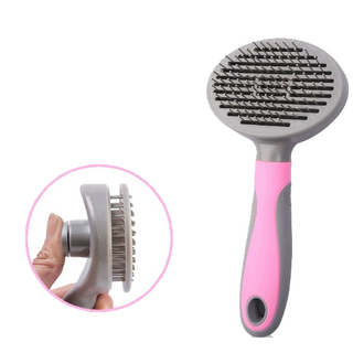 모아펫 반려동물 브러쉬 원터치 슬리커, 핑크, 1개