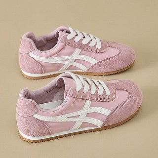 韓版德訓鞋女 小白鞋 2025新款春夏季平底鞋 百搭時尚阿甘鞋 女板鞋, 黑色,37