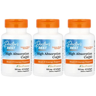 닥터스베스트 하이 앱솔션 CoQ10 100mg 소프트젤, 3개, 60개입, 60정