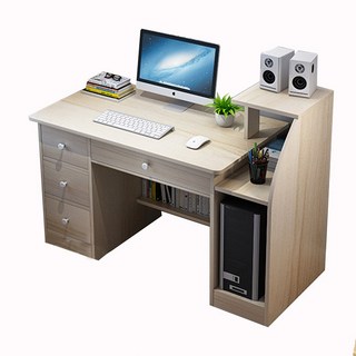 多功能收納書桌 簡約現代電腦桌 學生辦公桌, 楓木色