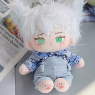 티니숲속 20cm 솜인형 옷 플라워 셔츠 데님 버클 멜빵바지 운동화 3종 세트, 1개, 블루