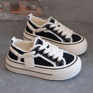 復古校園厚底帆布鞋女2024新款秋季透氣百搭乞丐鞋潮