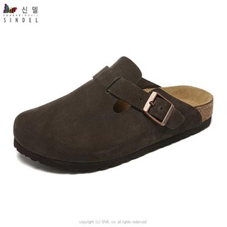 신델 남성 여성 보스톤 버켄 소가죽 코르크 반 슬리퍼 sbs0011