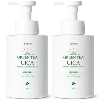 1+1 메르헨트 그린티 시카 버블 클렌징폼 500ml 약알칼리 딥클렌징 세안제 클렌저 폼클렌저, 2개