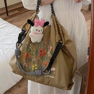 천가방 자수 나일론 숄더백 일본 보부상가방 휴대용 쇼핑백