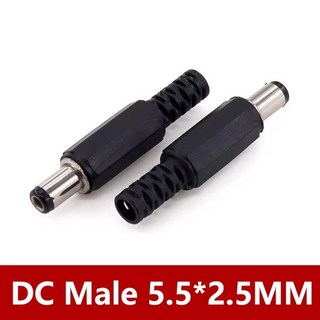 DC 전원 잭 공급 소켓 암 패널 마운트 커넥터 플러그 어댑터 2 핀 DC022B 5 5x2 1mm 3 5x1 3mm 5mm 10 개 50, 2.5x5.5mm Male, 200 PCS, 200개