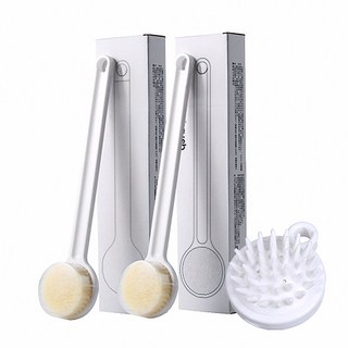 아뜨리 샤워 등드름 솔 바디 브러쉬, 1세트, 2개입, 화이트