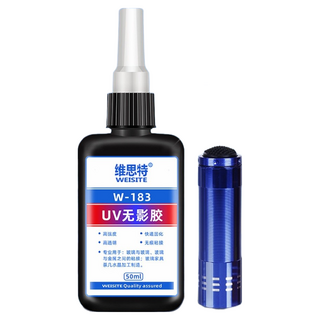 UV無影膠水，快速固化，透明無痕，多材質適用，高強度黏合, UV無影膠水-50ml(送紫外線燈), 1個