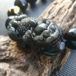 【畫意坊】天然黑曜石貔貅手珠/手環，時尚風水招財飾品