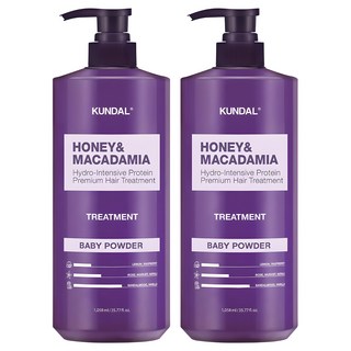 KUNDAL 昆黛爾 蜂蜜澳洲堅果保濕護髮乳 嬰兒爽身粉香, 1.058L, 2瓶