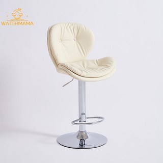 護腰舒適吧檯椅吧椅升降旋轉高腳凳家用收銀椅島椅吧檯椅, 高款奶油白三級氣桿, 1個