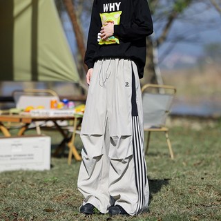 男款側邊拉鏈傘兵褲 高街休閒軟殼沖鋒褲