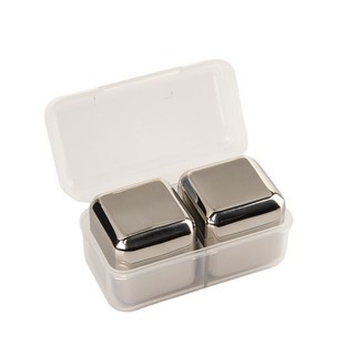 【巔品購物】304不鏽鋼冰塊 威士忌冰塊 紅酒冰球 速凍冰塊 環保冰塊 冰球冰石 冰格 冰球 冰酒石 304不鏽鋼冰球, 1個, 大方塊2入(40mm)無LOGO