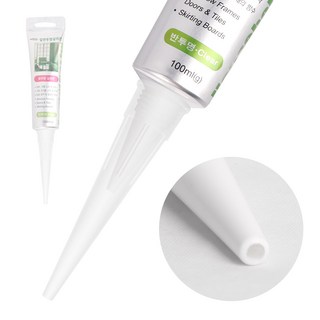 와이넷 실리콘모음 욕실 방수 보수실리콘 튜브 실리콘 가정용 100ml, 04.롱노즐투명실리콘, 1개