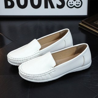 純白護士平底鞋 防滑休閒 蝴蝶結軟底便鞋 白色淺口鞋, 1個, 38,白色202蓝色白色透明底