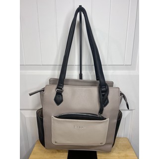 [관부가세포함] 니콜 바이 밀러 크림 앤 블랙 스트럭처드 숄더백