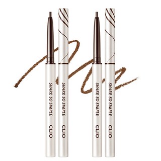 [1+1] 클리오 샤프 쏘 심플 워터프루프 펜슬 라이너 AD, 004 다크 브라운, 2개