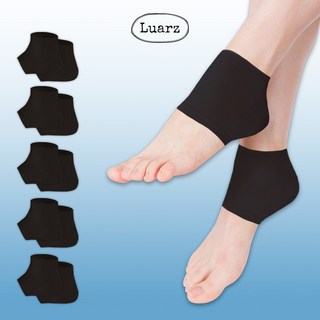 루아르즈 뒤꿈치 보습 풋패드 굳은살 발각질 보호 실리콘 양말 블랙 스킨, 5세트, 2개입