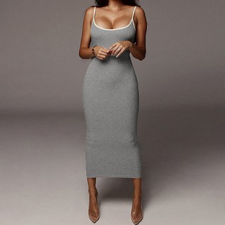 여름 섹시 슬림 골지 롱원피스