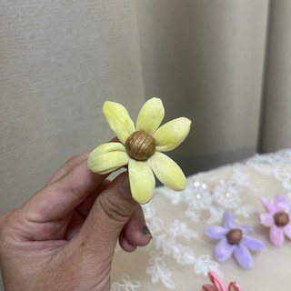 S-W 索拉花 4CM 通草花 擴香花 小雛菊, 40黃, 1個