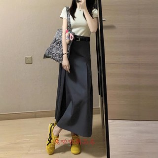 中長裙 西裝裙 梨形身材顯瘦半身裙 A字裙半身裙女裙子加大加肥胖mm遮胯顯瘦中長款裙子西裝半身裙女包臀裙