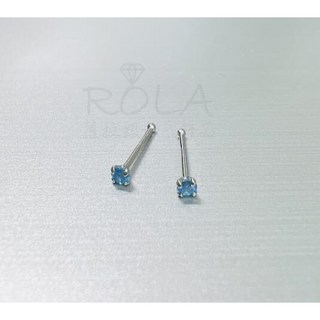 ROLA蘿拉銀飾飾品 999足銀養耳棒 2MM水鑽圓珠純銀耳針 免耳堵耳扣 18色可選