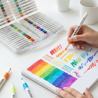 올리올망 패브릭 마카 아크릴 마카펜 세트, 1세트, 24색