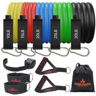 고무나라 멀티 튜빙밴드 5종 세트 헬스 탄력 저항 운동 라텍스 홈트레이닝 기구, 1개, 혼합