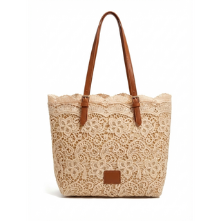 蕾絲皮革標牌皮帶扣肩背包 編織包 肩背包 側背包 蕾絲包 刺繡包2色可選