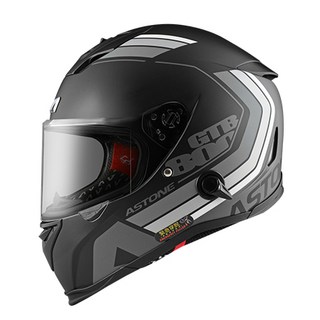 【PUPU SHOP】(現貨)ASTONE GTB800 AO35 彩繪 全罩式安全帽 平黑/銀, S
