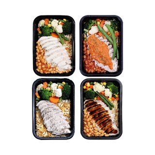 [블랙컨슈머] 다이어트 닭가슴살도시락 4종 간편 냉동 배달 직장인 아침 점심 저염 저당 저지방 운동 식단도시락, 400g, 4개