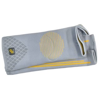 BRACOO 奔酷 半月型軟墊支撐透氣套筒護膝 KS91, 灰色, 1雙