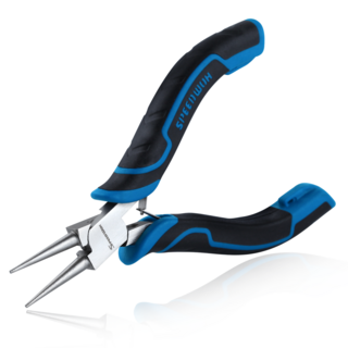 SPEEDWOX 주얼리 제작용 5인치 원형 노즈 플라이어 미니 와이어 루프 플라이어 초정밀 원형 노즈 와인딩 테이퍼링 및 와이어 랩핑 점프 링 제작 공예용 비세레이션 죠 포함, 1개