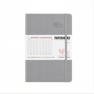 paperideas 2025自填式手帳18個月，2025手帳本 筆記本，效率手帳，日期自由填寫，學生上班族必備, 1個, 淺灰