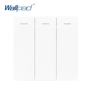 DIY RS485 스위치 LED 표시기 월패드 포함 대형 단추 벽 조명 110V 265V DC 6 갱 화이트, 01 12V Dry Contact, 01 빠른, 04 3 Gang