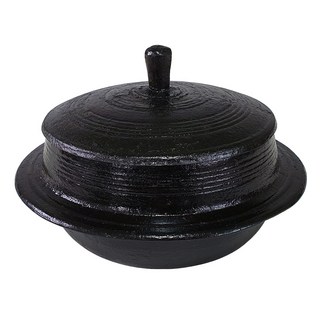 일오삼 무쇠 통주물 가마솥 4인용 18cm 한국산, 블랙