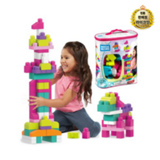 메가블럭 빅 빌딩 백 블럭 80p, 핑크, 1개