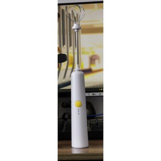 USB充電打蛋器 3檔調速 家用手持電動奶泡機 咖啡拉花烘焙器 白 (無附充電插頭), 電動打蛋器 白 (無附充電插頭)