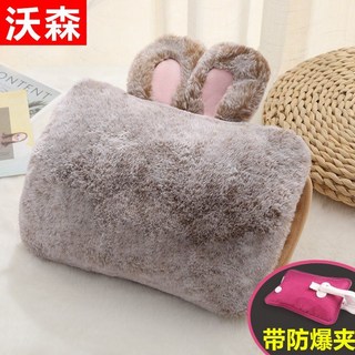 2025겨울 신제품 전자손난로 충전식 온수병 방폭이불 부부침대워머, 8 라이트브라운 토끼털 탈부착 세탁가능 2년보증