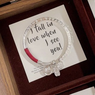 吉言銀手鐲女純銀9999足銀黃財神古風防過敏抗氧化不掉色可水洗 女生手鐲 女手鐲 女手環 手鐲女 純銀手鐲